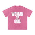 Woman of God Snow Washed Oversized Cotton T-Shirt